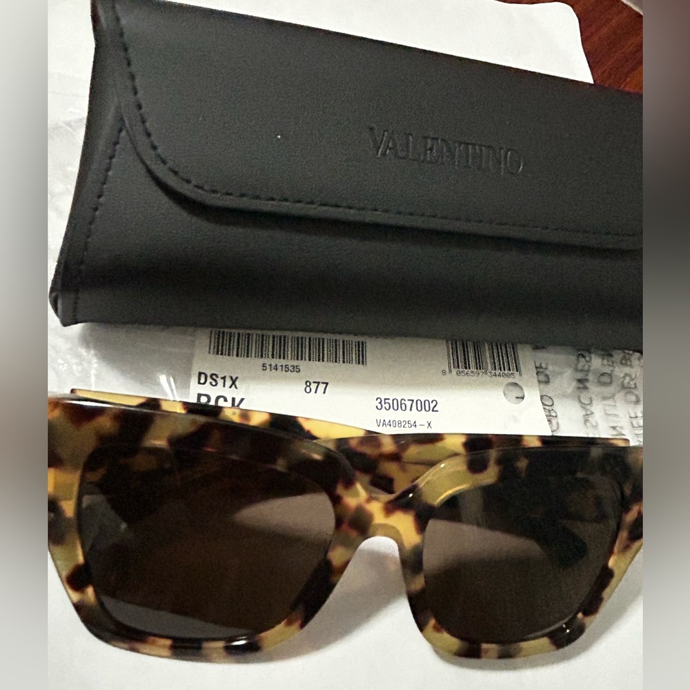 NWT Valentino 54mm square brown tan color sunglasses